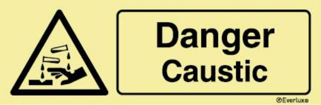 Warning signs, symbol with compl. Text, white viny